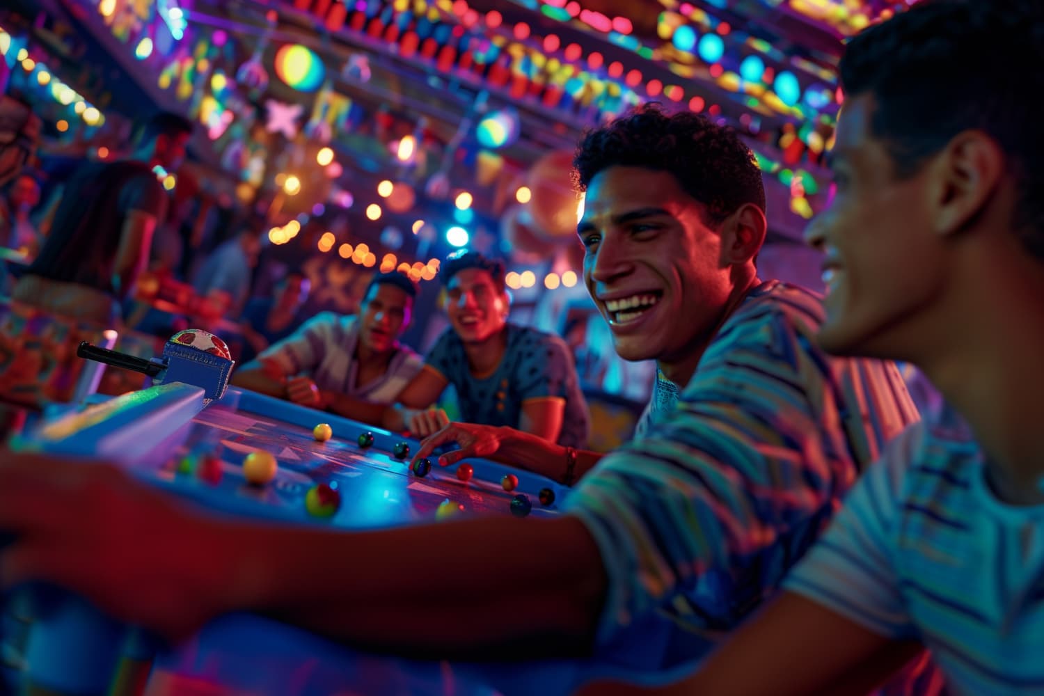 Friends enjoying an interactive game